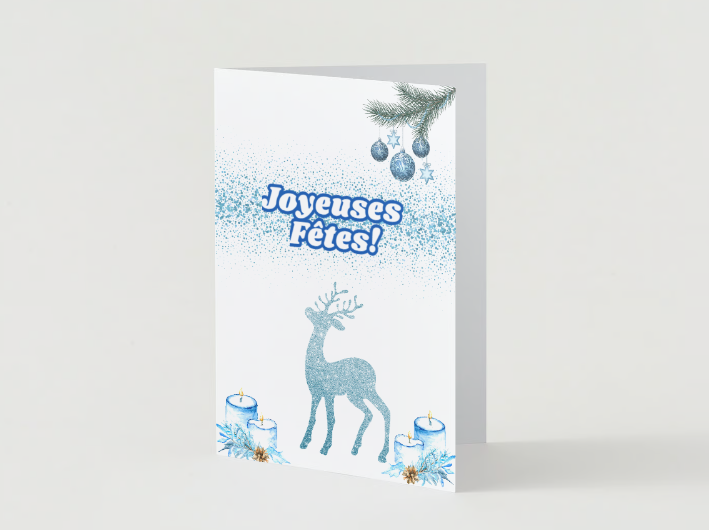 Carte Noël Bleu