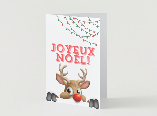 Carte Noël Renne Caché