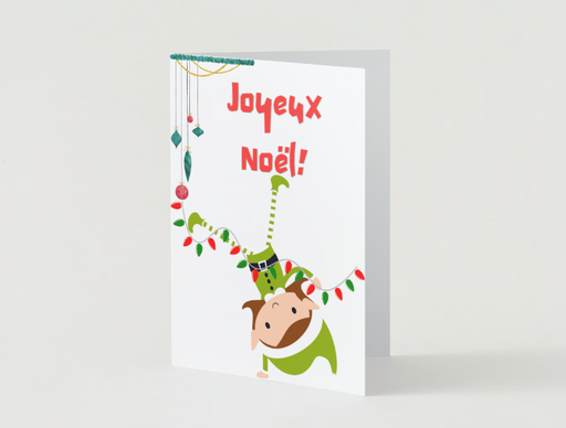 Carte Noël Lutin À L'Envers